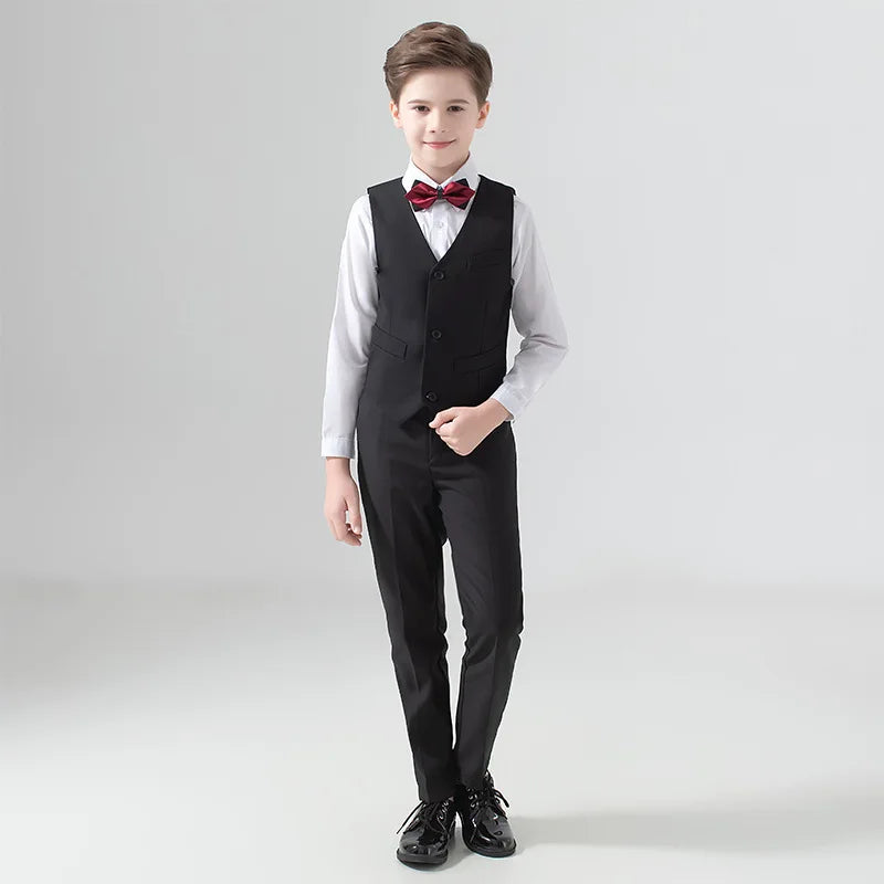 Costume de mariage pour garçon, smoking de bal de promo, blazer formel, tenue de spectacle Pinao pour la journée des enfants, uniforme scolaire 2-16 ans 