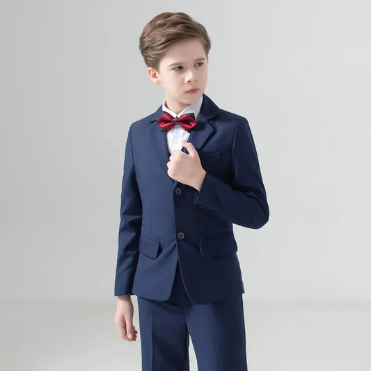 Flower Boys Wedding Suit Kids Prom Party Tuxedo Formal Blazer Children's Day Pinao Performance Costume school uniform 2-16T