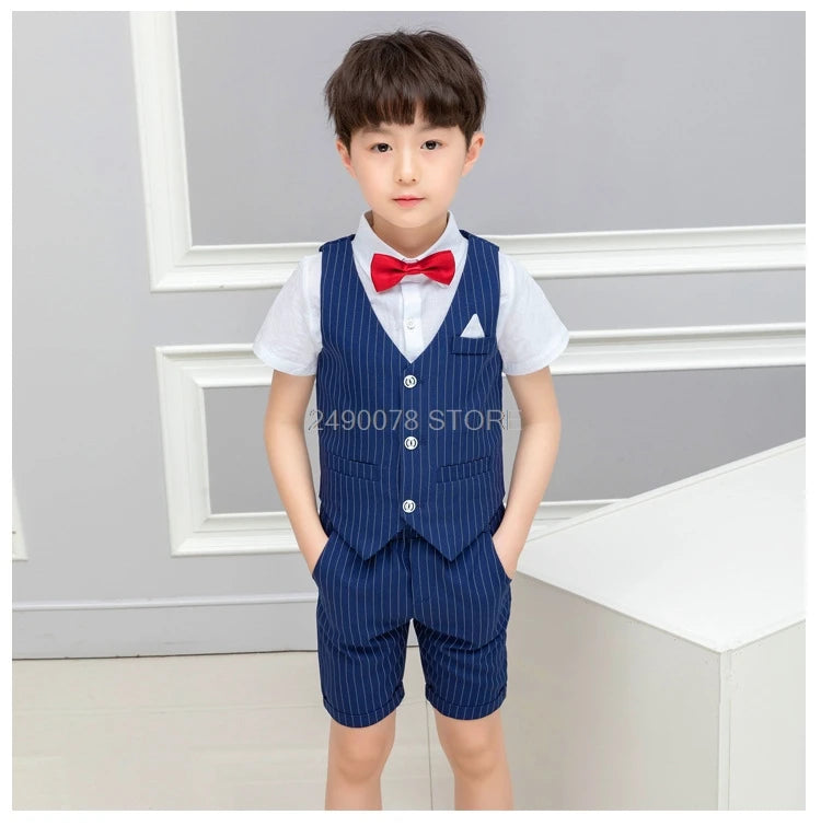 Costume de mariage pour garçon, smoking de bal de promo, blazer formel, tenue de spectacle Pinao pour la journée des enfants, uniforme scolaire 2-16 ans 
