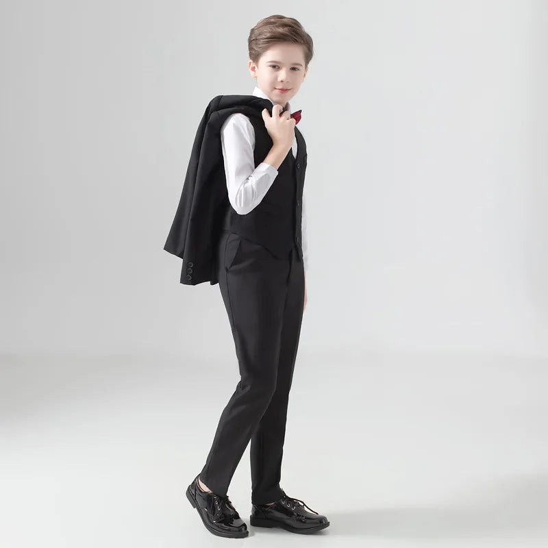 Costume de mariage pour garçon, smoking de bal de promo, blazer formel, tenue de spectacle Pinao pour la journée des enfants, uniforme scolaire 2-16 ans 