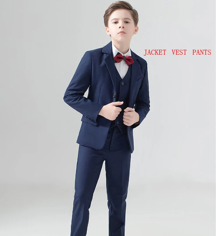 Costume de mariage pour garçon, smoking de bal de promo, blazer formel, tenue de spectacle Pinao pour la journée des enfants, uniforme scolaire 2-16 ans 