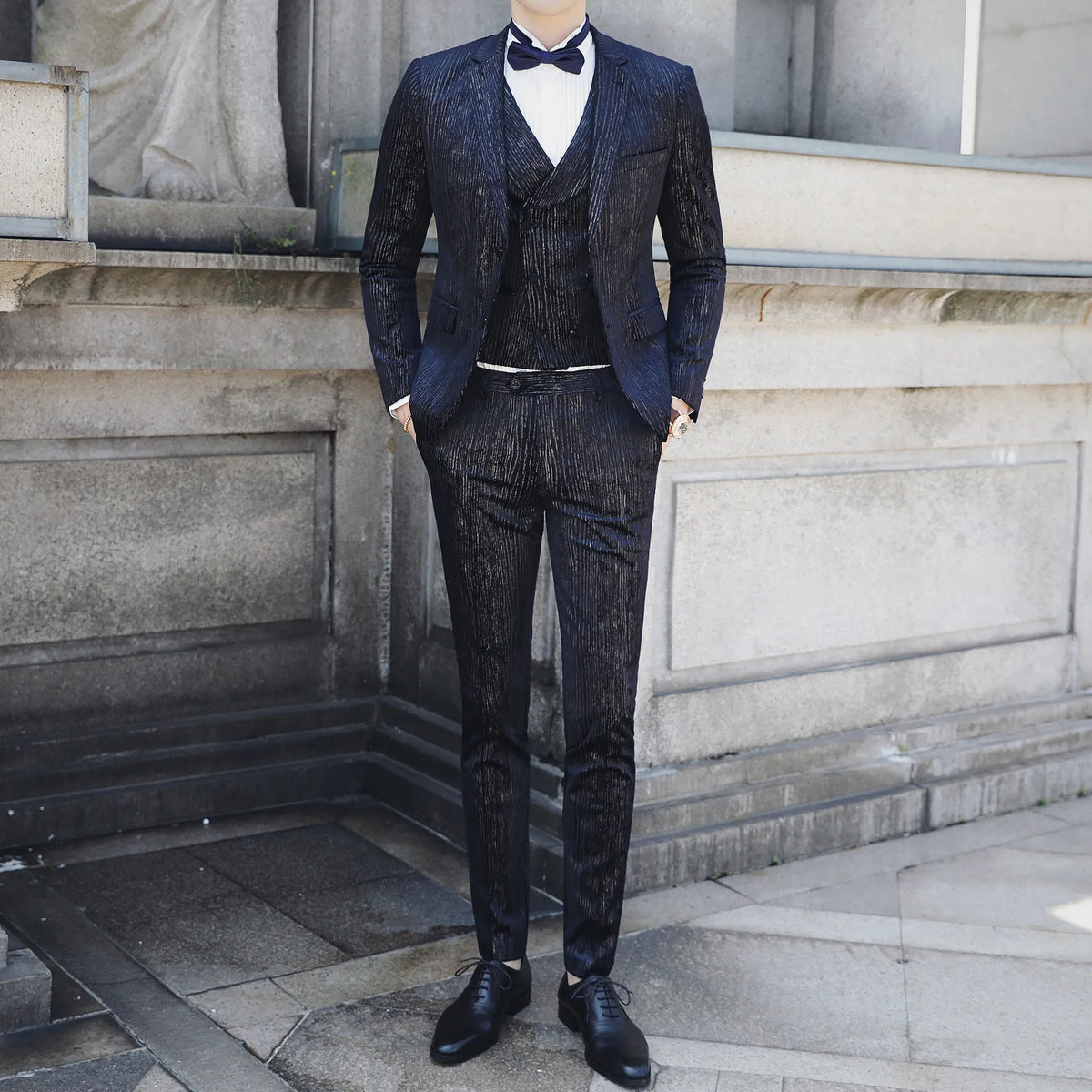Men's Business Casual Suit Suit Three-piece Suit Small Western Fit Young Men's Wedding Dress