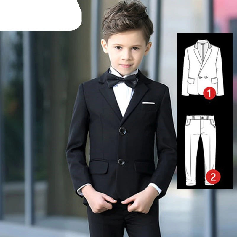 Traje formal para niños para boda, niños, fiesta blanca, blazer, pantalones, traje de bautismo, disfraz para niños, caballeros, adolescentes, conjunto de esmoquin de graduación 