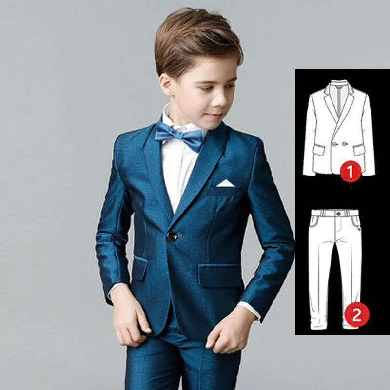 Traje formal para niños para boda, niños, fiesta blanca, blazer, pantalones, traje de bautismo, disfraz para niños, caballeros, adolescentes, conjunto de esmoquin de graduación 