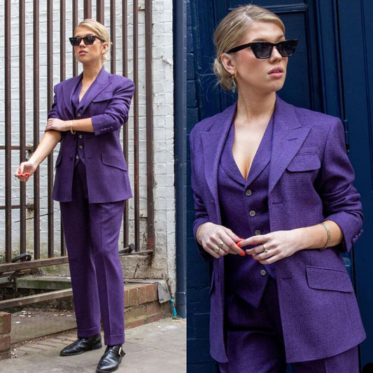 Formal Celebrity Blazer Suits Street Power Slim Fit Office Lady Evening Party Outfit Wedding Wear 3 Pieces