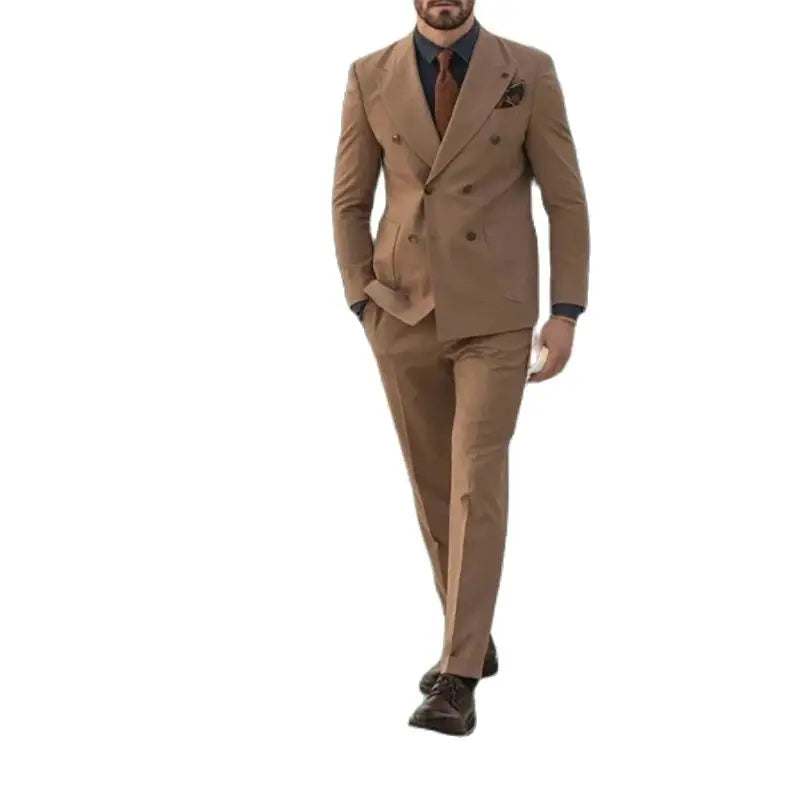 Costume formel croisé pour homme, revers en pointe, longueur standard, 2 pièces, veste et pantalon, blazer sur mesure, vêtements pour hommes Terno