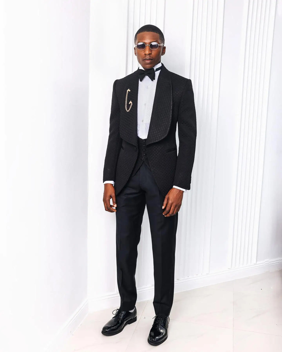 Formal Men Wedding Suits Shawl Lapel 3 Pcs (Jacket+Pant+Vest) Long Coat Autumn Prom Evening Party For Male Custom Made