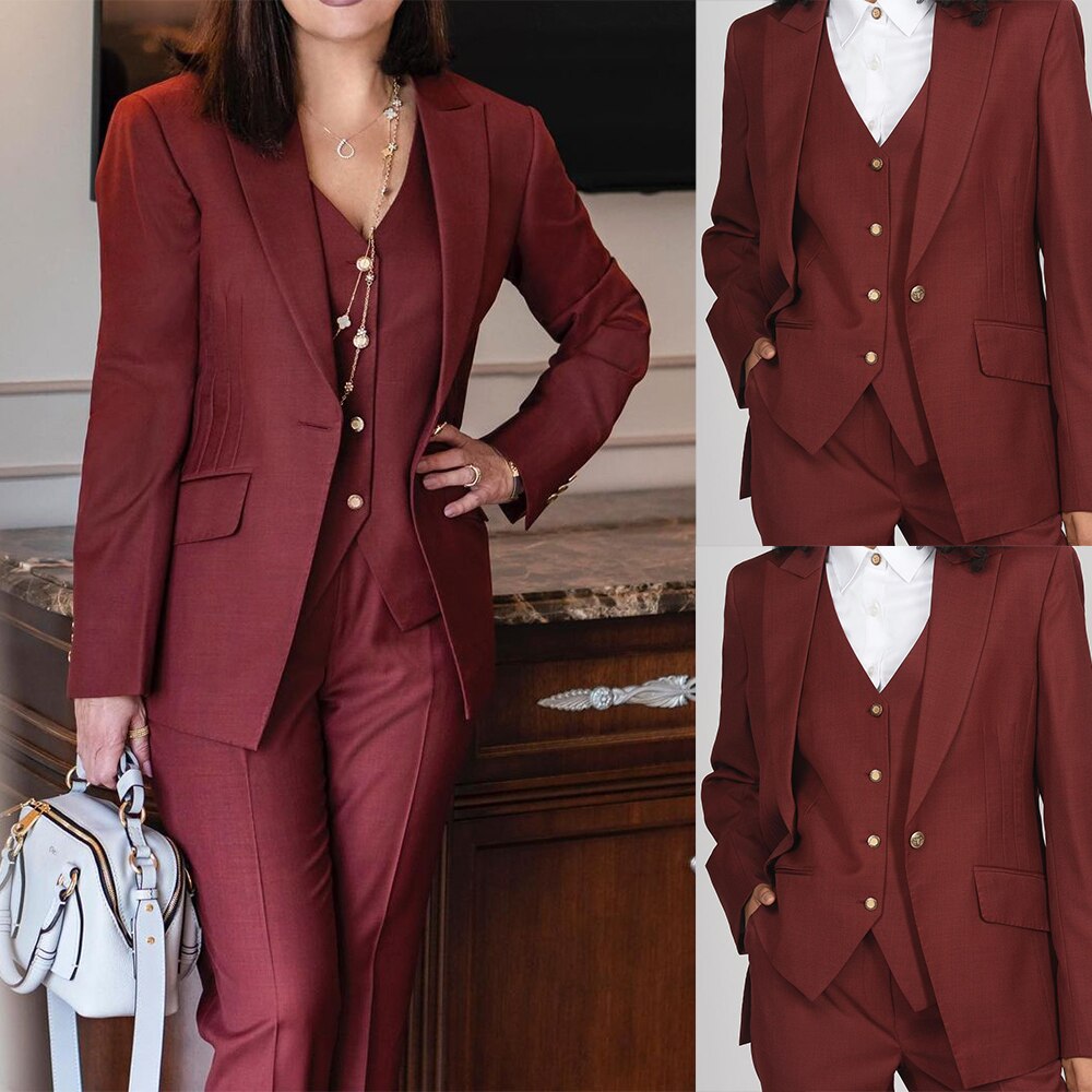 Trajes formales para madre de la novia, uniforme de oficina para mujer, conjuntos de pantalones, celebración, fiesta de noche, graduación, boda, 3 piezas 
