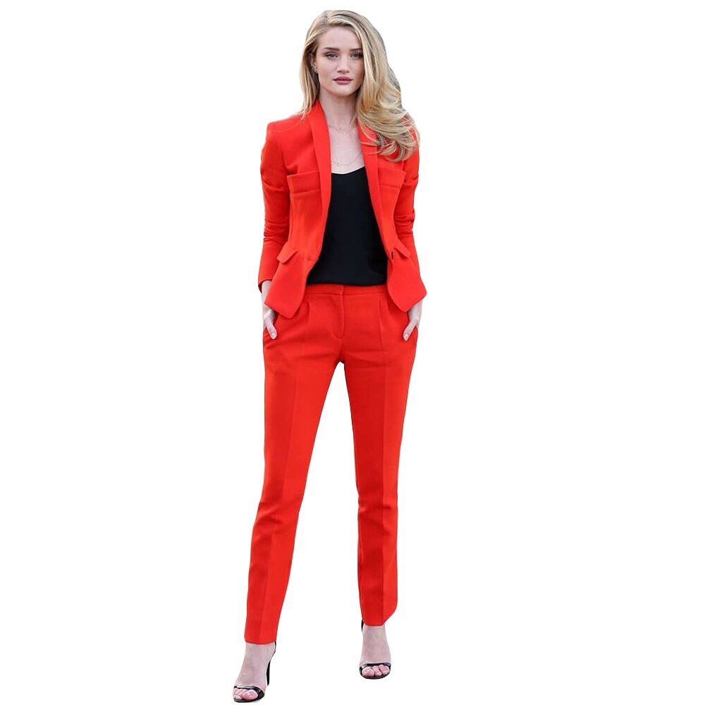 Formal Red Women Holiday Tuxedos Slim Fit High Waist Mother of the Bride Pants Suits Prom Evening Guest Wedding Wear 2 Pieces