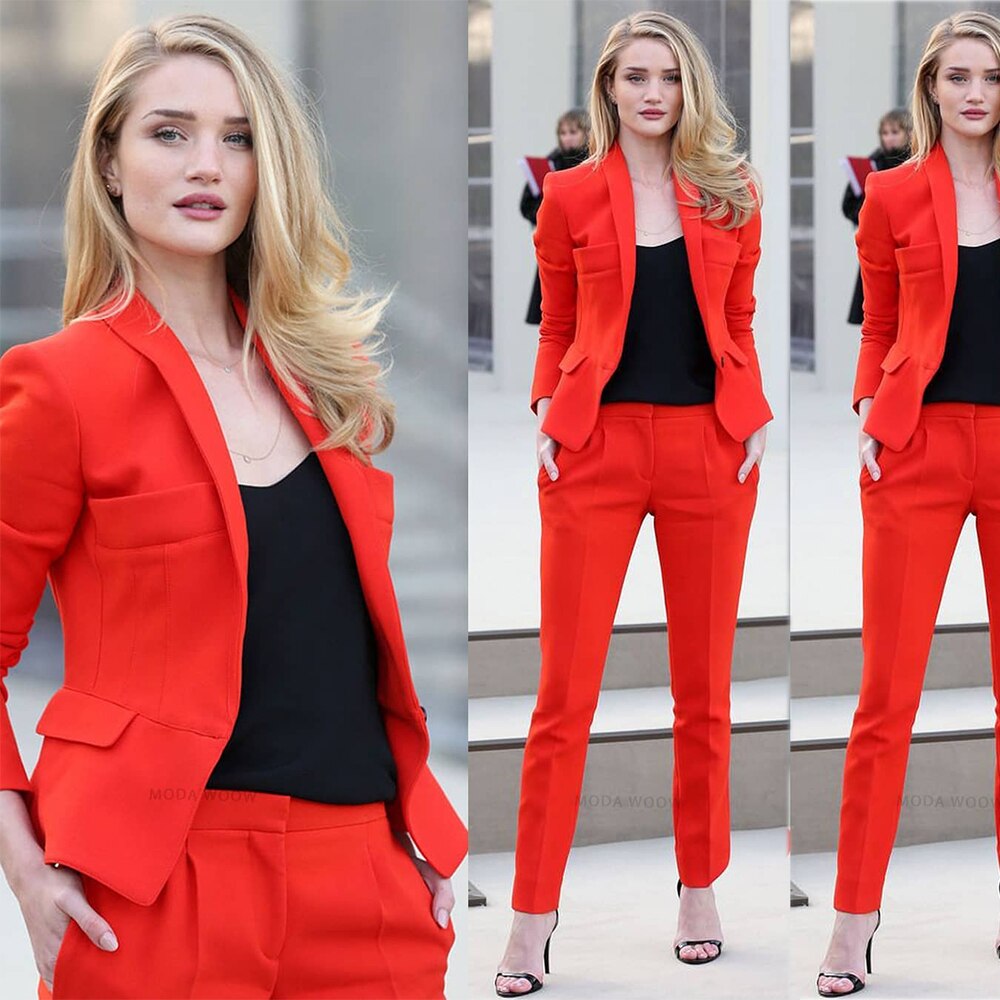 Esmoquin formal rojo para mujer para vacaciones, corte entallado, cintura alta, pantalones para madre de la novia, trajes para fiesta de graduación, invitados de noche, ropa de boda, 2 piezas 