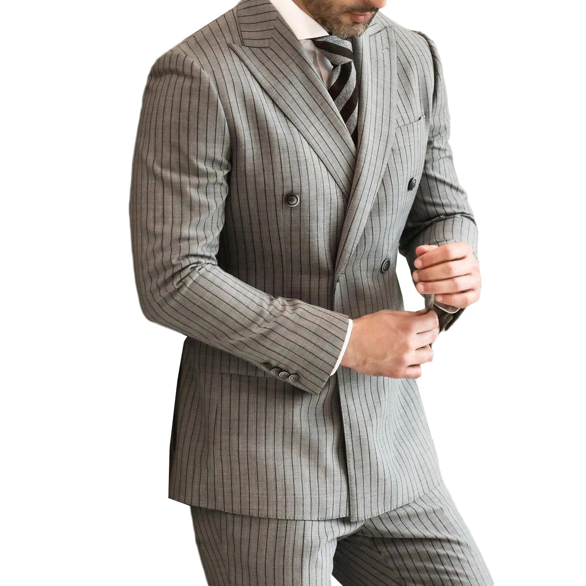 Formal Suit For Men Wedding Tuxedos Double Breasted Jacket And Pants 2 Pieces Set Business Blazer Groom Wear