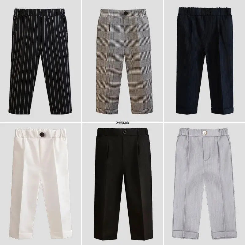 Pantalones formales para niños de la escuela, pantalones de fotografía para cumpleaños, bodas, pantalones clásicos de moda para niños grandes, disfraz 
