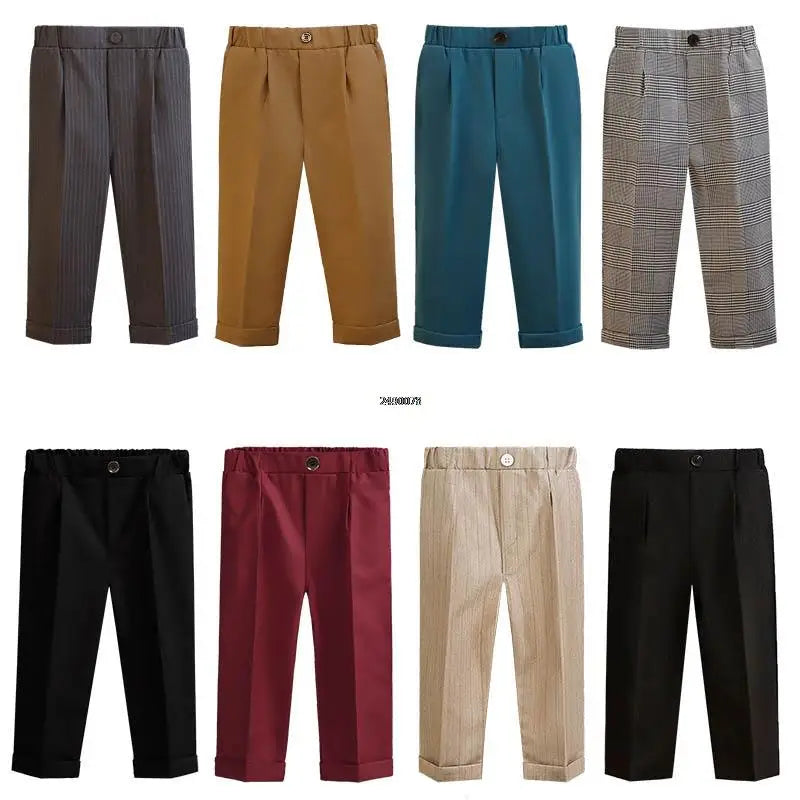 Pantalones formales para niños de la escuela, pantalones de fotografía para cumpleaños, bodas, pantalones clásicos de moda para niños grandes, disfraz 