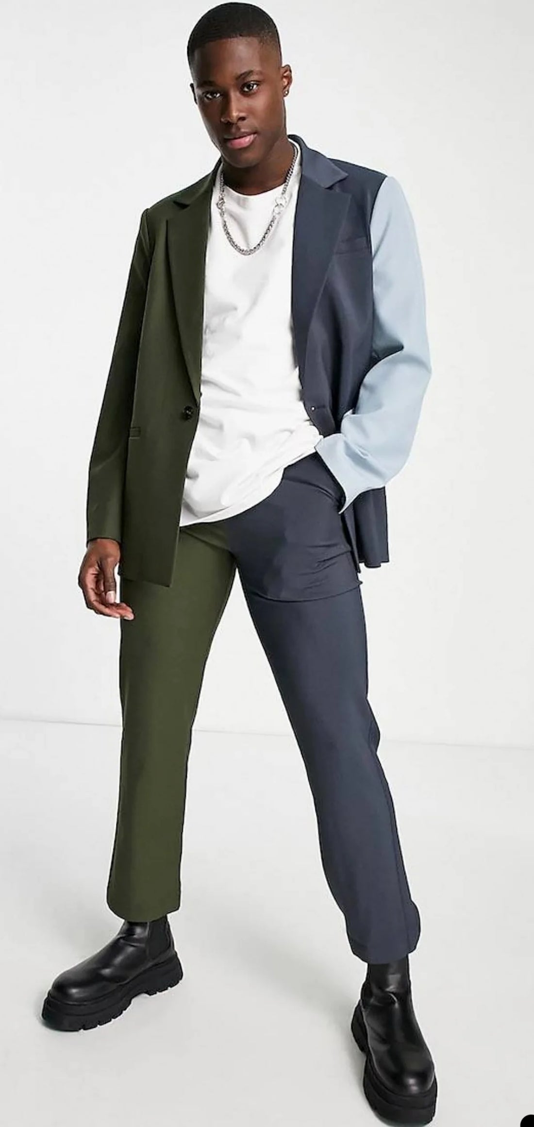Gentle Men Suit Tailor-Made 2 Pieces Blazer Pants One Button Splicing Wedding Groom Business Causal Prom Tailored