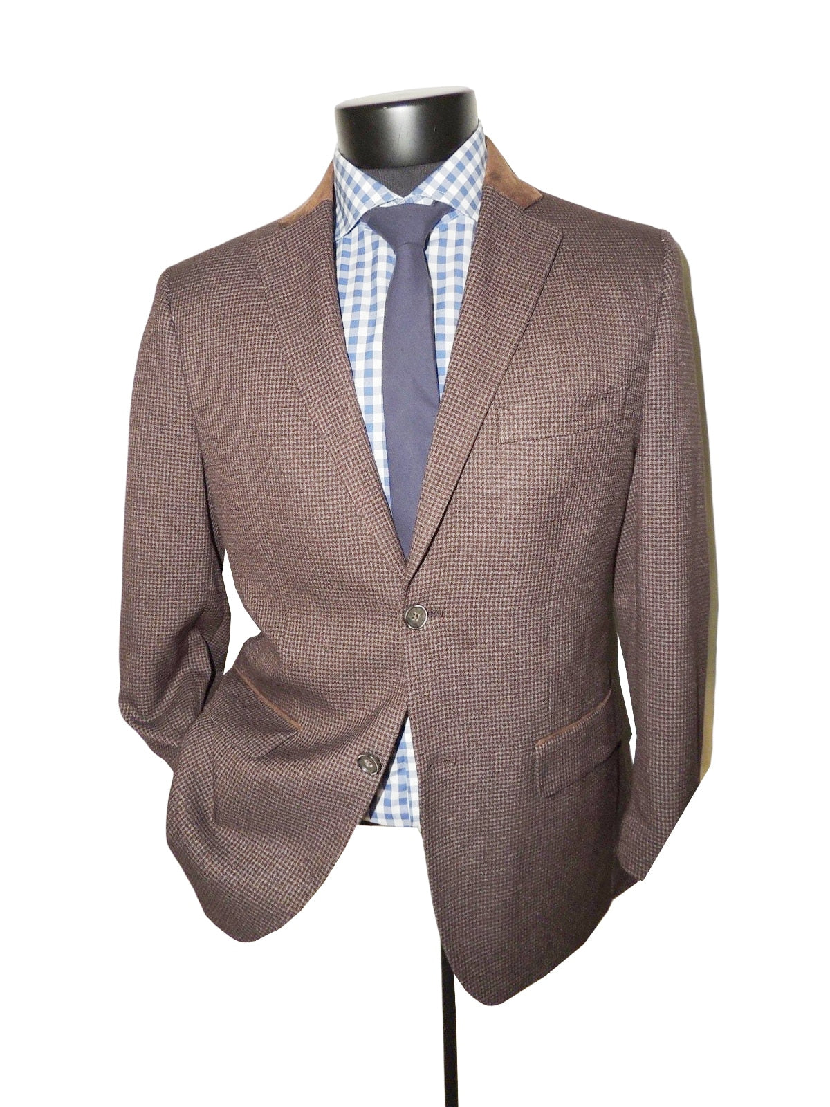 Gentleman Business Men's Suit New Small Lattice Suede Collar Tailor-Made Groom One Coat Formal Occasions Singer Party Customized
