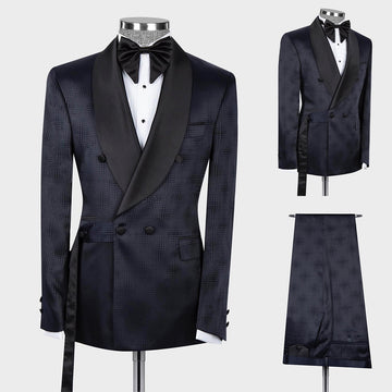 Gentleman Glen Check Wedding Men Suits Slim Fit Tailor-Made New Groom 2-Pieces Formal Occasions Party Singer Costume Made