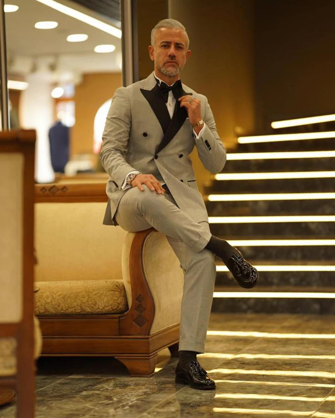 Costume de mariage pour homme, smoking croisé, revers pointus, blazer d'automne, 2 pièces (veste + pantalon)