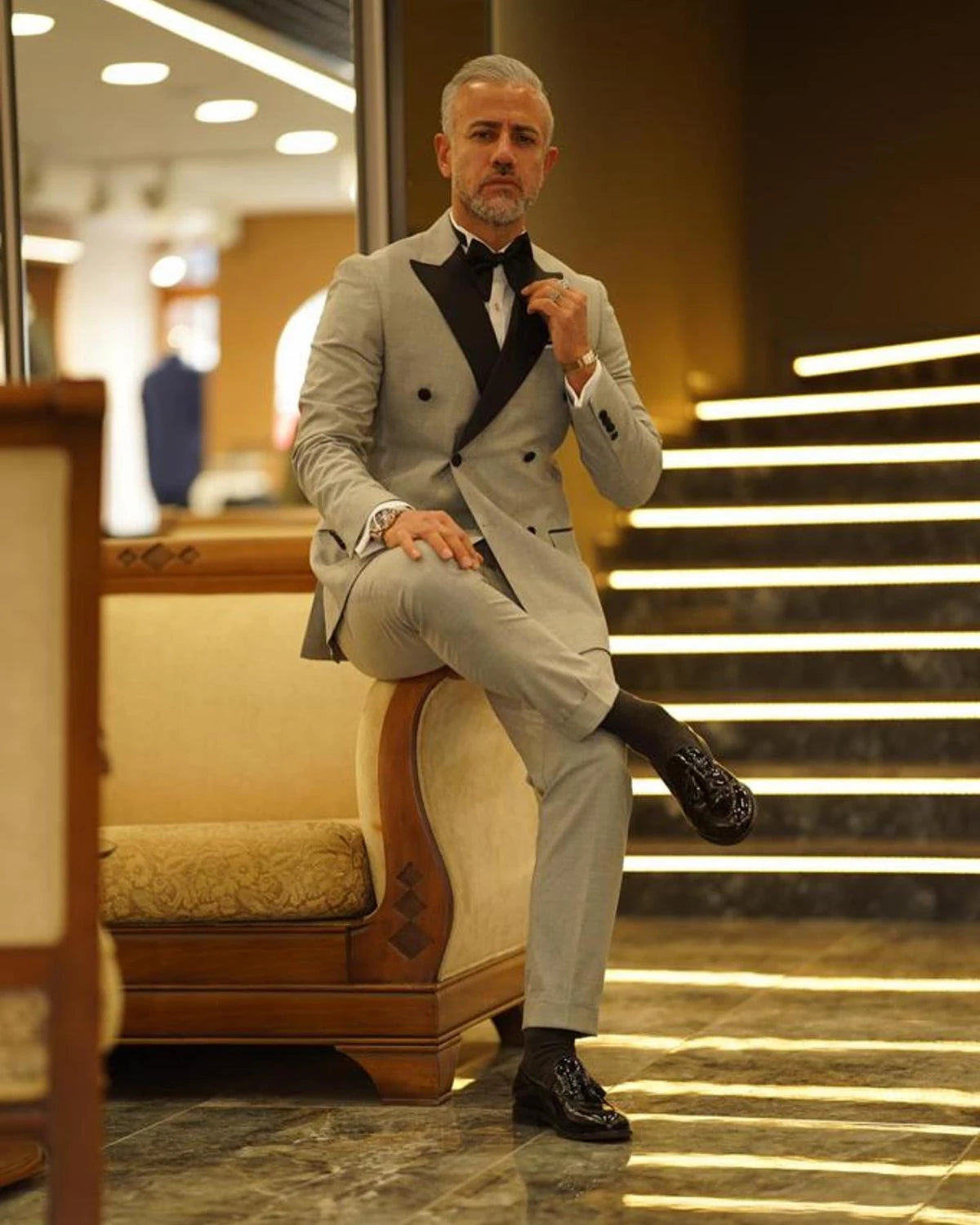 Costume de mariage pour homme, smoking croisé, revers pointus, blazer d'automne, 2 pièces (veste + pantalon)