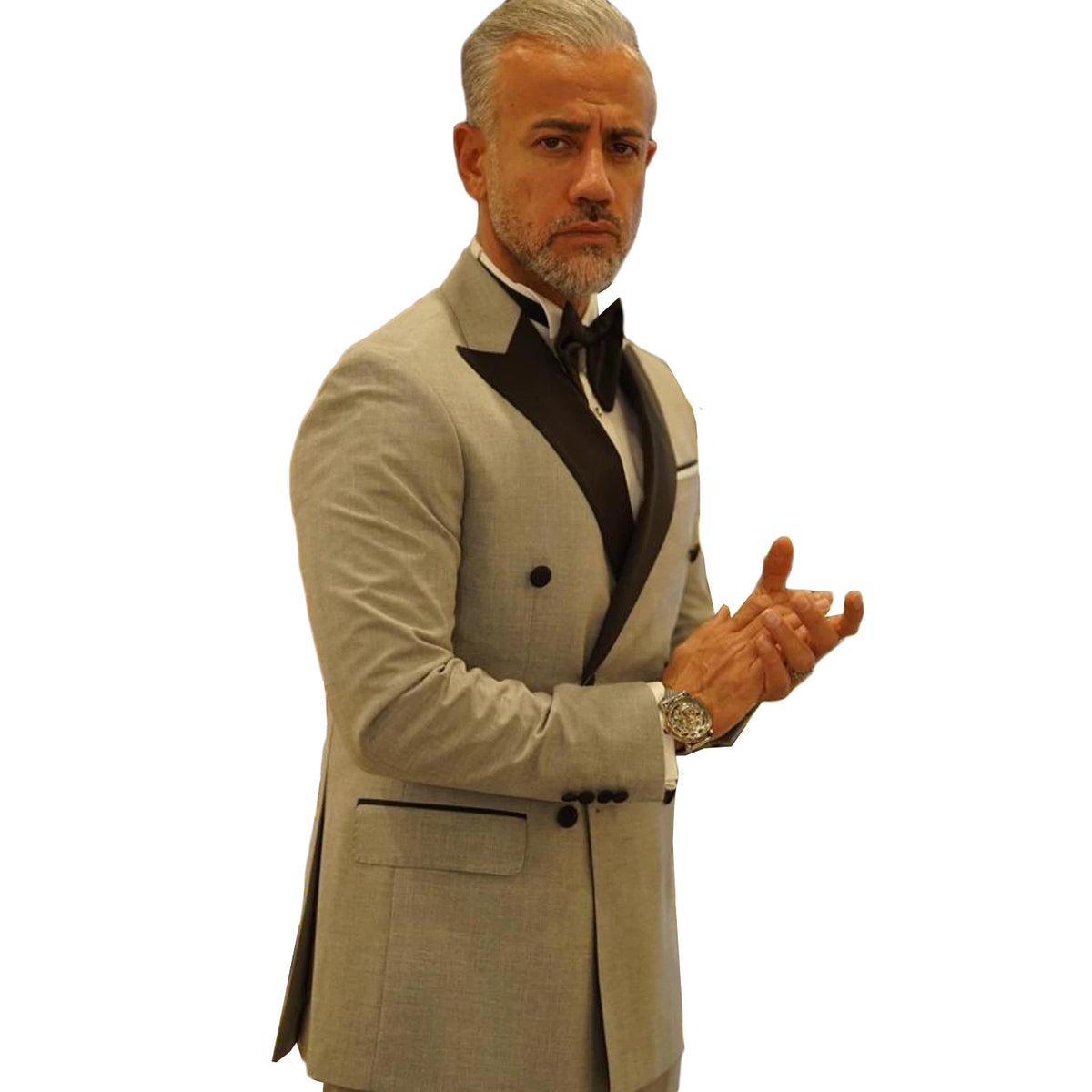 Costume de mariage pour homme, smoking croisé, revers pointus, blazer d'automne, 2 pièces (veste + pantalon)