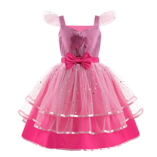 Conjunto de disfraz de princesa hada rosa para niñas con tiara, gafas de sol y accesorios de joyería. 
