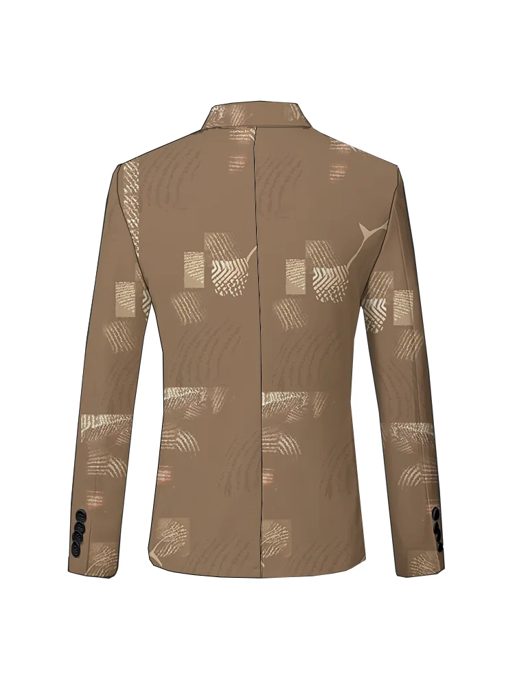 Gold Dark Flower 3D Men's Business Casual Suit Office Dress Prom Party Men's Formal Suit