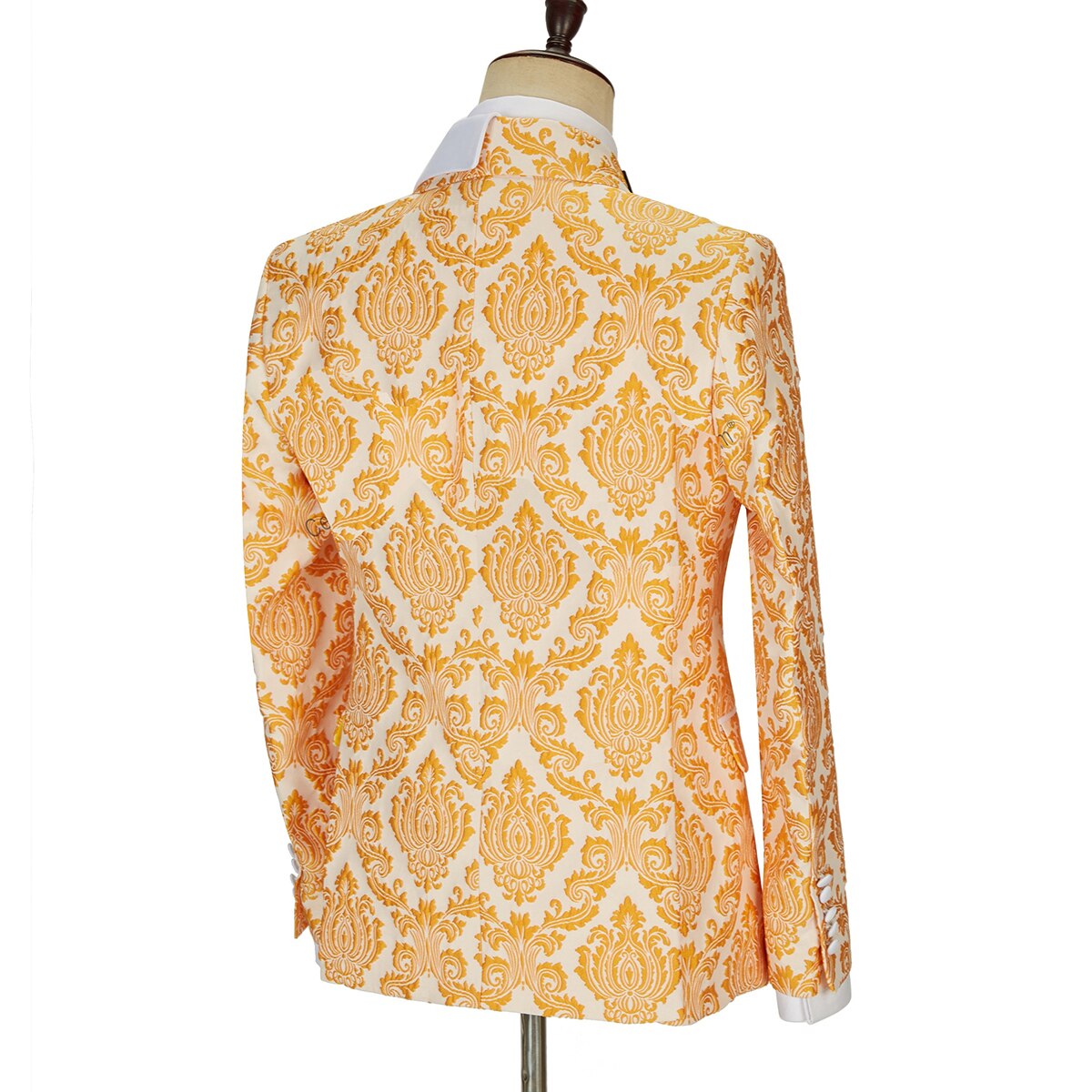Costume 2 pièces pour homme, motif doré, grande taille, sur mesure, pour mariage, tenue de soirée 