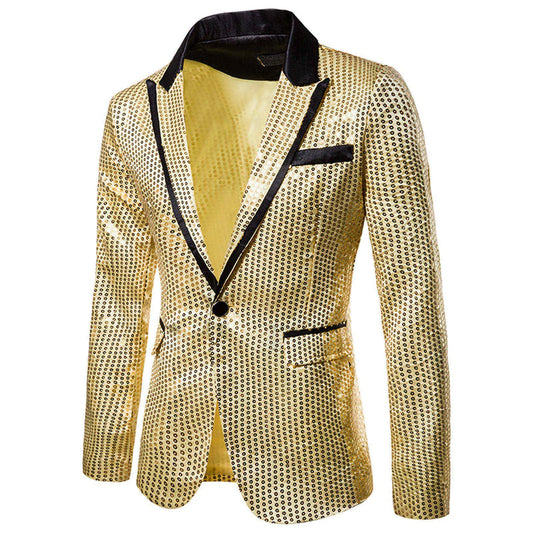 Gold Sliver Shiny Decorated Blazer Jacket for Men Night Club Graduation Men Suit Blazer Homme Costume Stage Wear for Singer