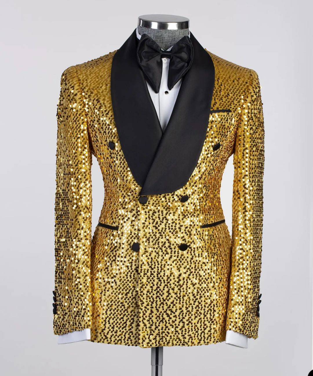 Chaqueta de boda con lentejuelas doradas para hombre, corte clásico, traje de fiesta a medida, blazer de una pieza 