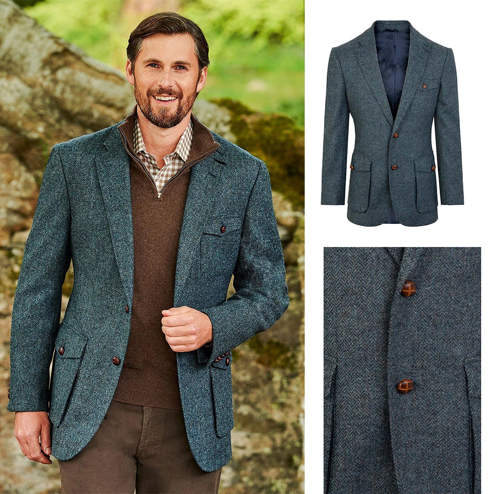 Gorgeous Men Suits One-Pieces Woolen Cloth Tuxedos Custom Made Cotton Handsome Formal Blazer Business