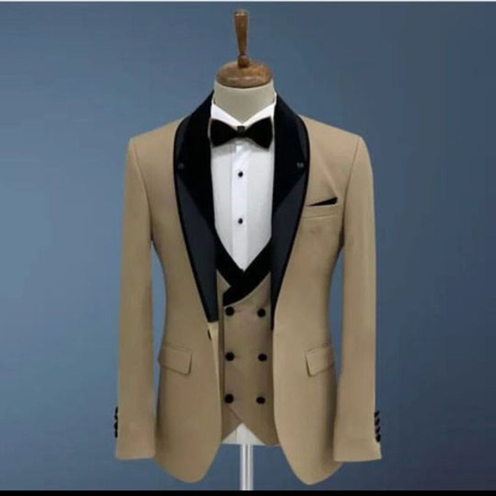 Ensemble 3 pièces vert/kaki pour homme, costume de marié, smoking de mariage formel, blazer, coupe classique, tenue de bal, veste, gilet et pantalon