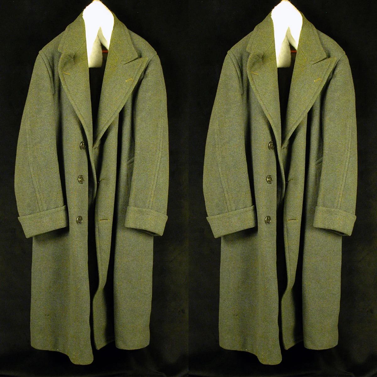 Abrigo largo verde para hombre, color liso, de un solo pecho, cálido, de lana, con bolsillos, para negocios, informal, diario, a medida.