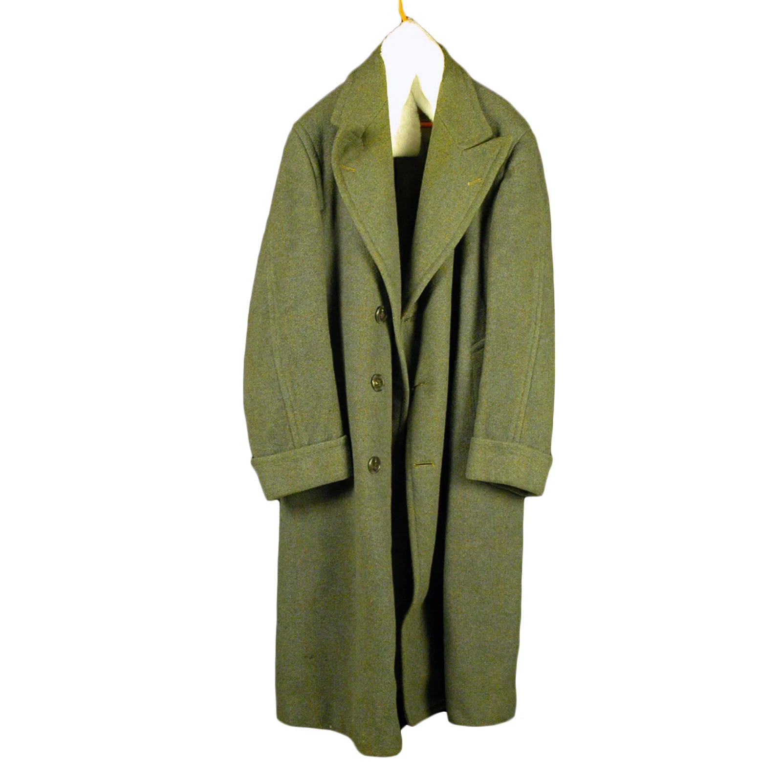 Abrigo largo verde para hombre, color liso, de un solo pecho, cálido, de lana, con bolsillos, para negocios, informal, diario, a medida.