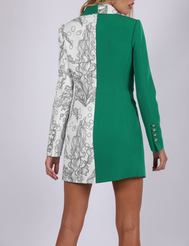 Blazer verde para mujer, ropa de trabajo corta, corte holgado, para invitados de boda, graduación y fiesta. 