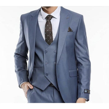 Grey Men Suits 3Pcs Peaked Lapel Formal Wedding Slim Fit Costume Homme Groom Tuxedos Party Wear Terno Blazer Trousers