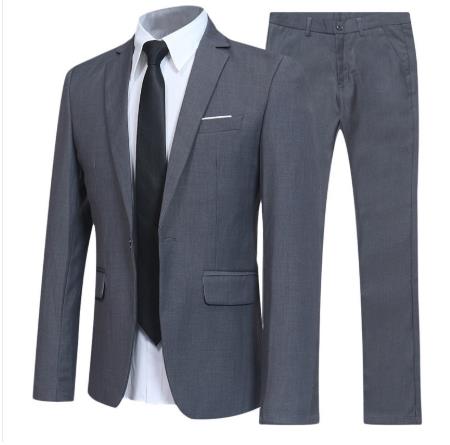 Grey Suit Suit Men's Three-piece Business Dress Groomsmen Clothing Groom Wedding Dress