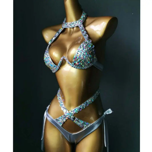 Maillot de bain Venus Vacation, ensemble bikini diamant, sexy, strass, pierres scintillantes, cristal