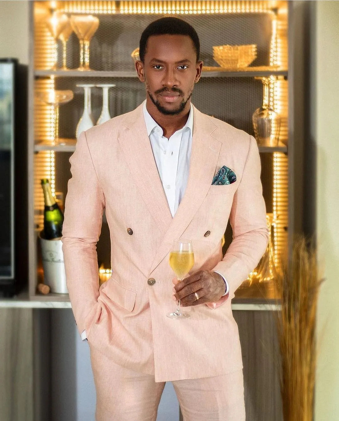 Trajes de boda de 2 piezas, blazer y pantalones, trajes casuales, traje de novio a medida