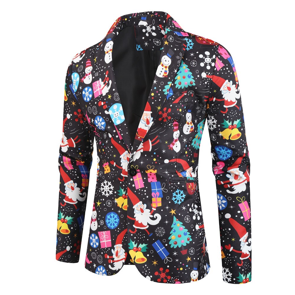Traje de boda entallado para hombre, 3 piezas, estampado navideño, para fiesta, primavera y otoño 
