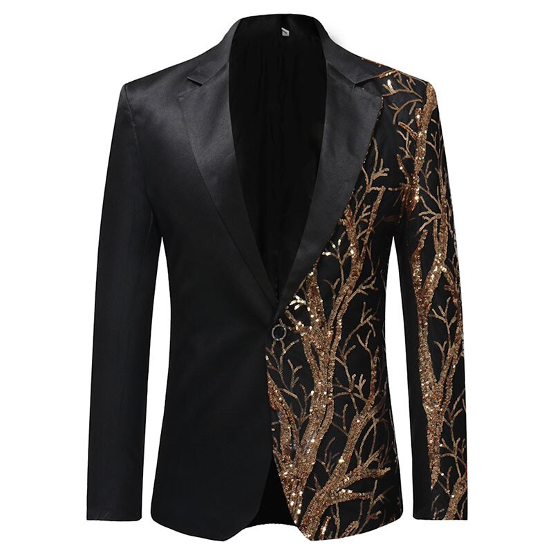 Men Suits With Embroidery Beaded One-Pieces Shawl Lapel Designer Wedding Tuxedos Gold men Suit