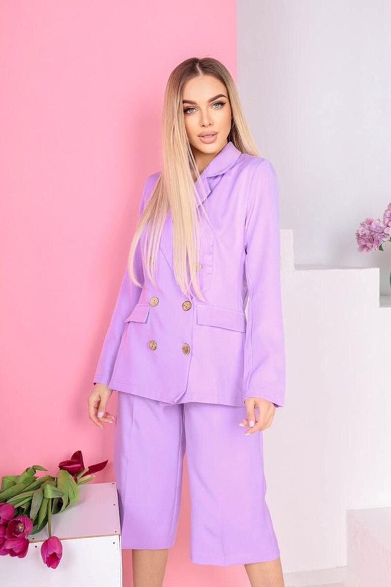 Leisure Purple Women Blazer Suit Summer Mother of the Bride Suits Formal Outfits Evening Party Wedding Wear 2 Pieces