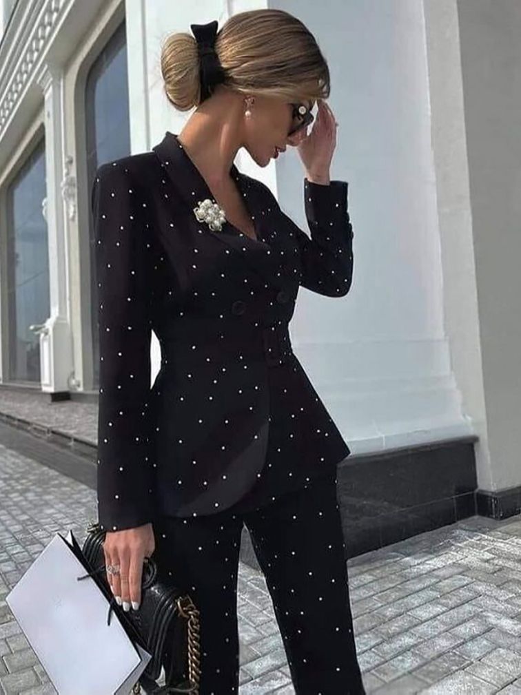 Trajes de madre de los pantalones con cuentas de perlas para damas, esmoquin de boda, ropa de invitado de fiesta de graduación, blazer de dos piezas 