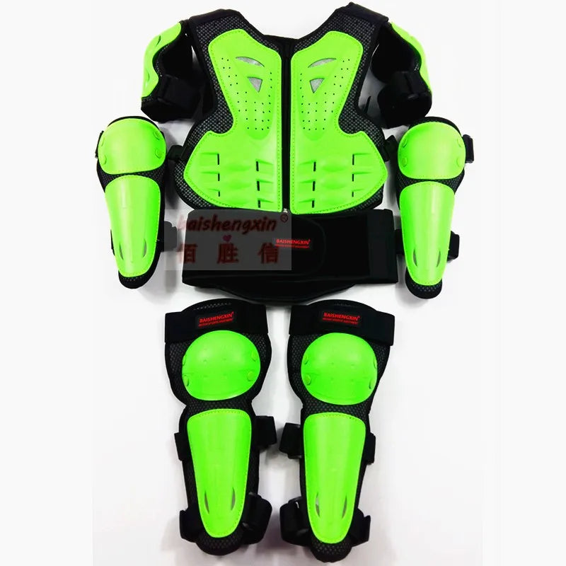 4-15 Years Youth Child Motocross Body Protect Vest Armor Kids Motorcycle Skating Elbow Knee Guard Boys Girls Cycling Waistcoat