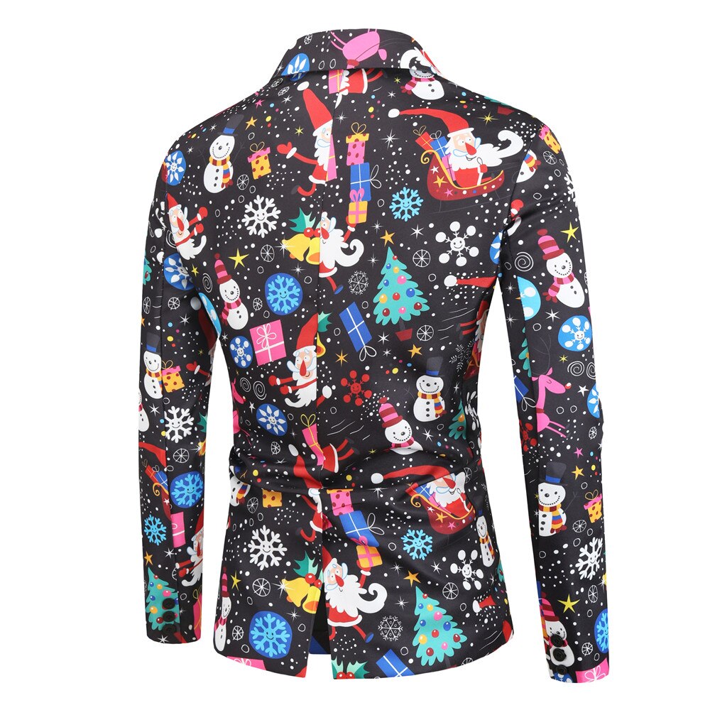 Traje de boda entallado para hombre, 3 piezas, estampado navideño, para fiesta, primavera y otoño 