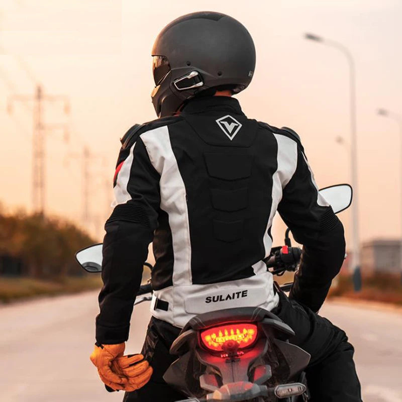 Motorcycle Racing Jacket Four Seasons Windproof Warm Protective Gear Armor Aluminum Alloy Shoulder Protector