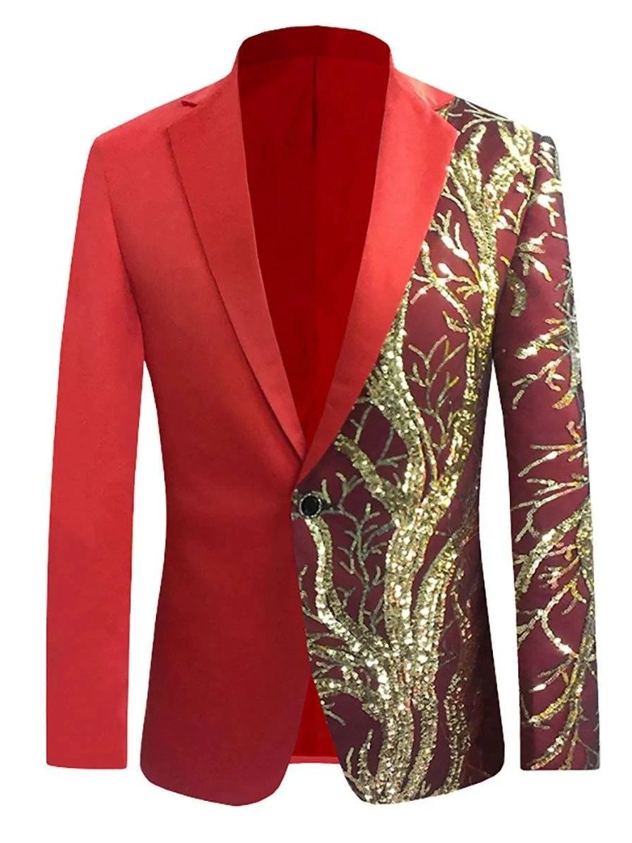 Men Suits With Embroidery Beaded One-Pieces Shawl Lapel Designer Wedding Tuxedos Gold men Suit