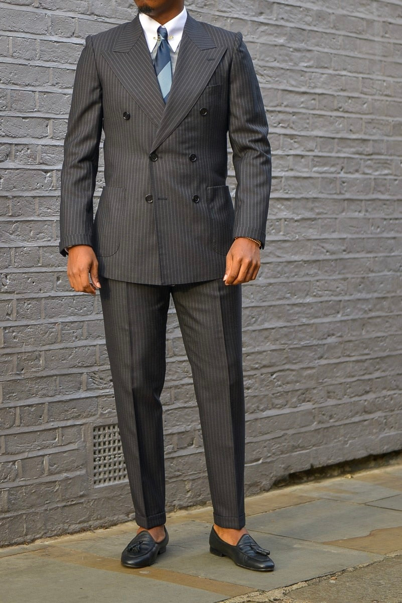 Trajes de hombre de 2 piezas a medida, con rayas, espiga, pana, color liso, blazer, pantalones, formal, para boda 