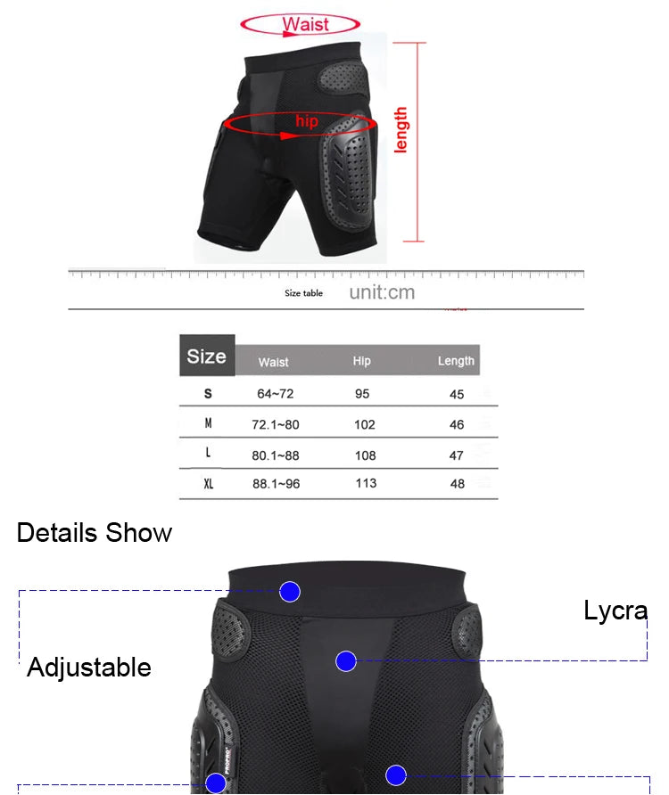 Motorcycle Hip Bone Protector Armor Shorts Pant for Men Skiing Riding Protective Pads Protection Motorcross Gear