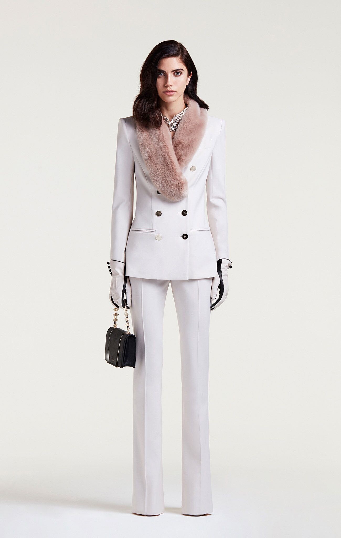 Costume d'hiver chaud en fausse fourrure pour femme, pantalon croisé, smoking pour mère de la mariée, manteau de travail, blazer, bureau, 2 pièces 