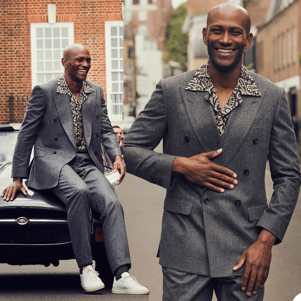 Costumes noirs pour hommes deux pièces, smokings de mariage de créateur d'hiver sur mesure, veste et pantalon pour hommes 