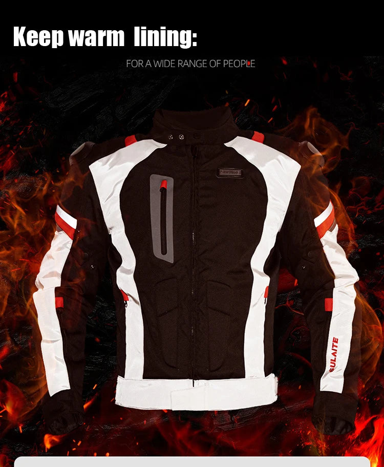Motorcycle Racing Jacket Four Seasons Windproof Warm Protective Gear Armor Aluminum Alloy Shoulder Protector